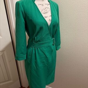 New York & Company Vibrant Green Long Sleeve Dress